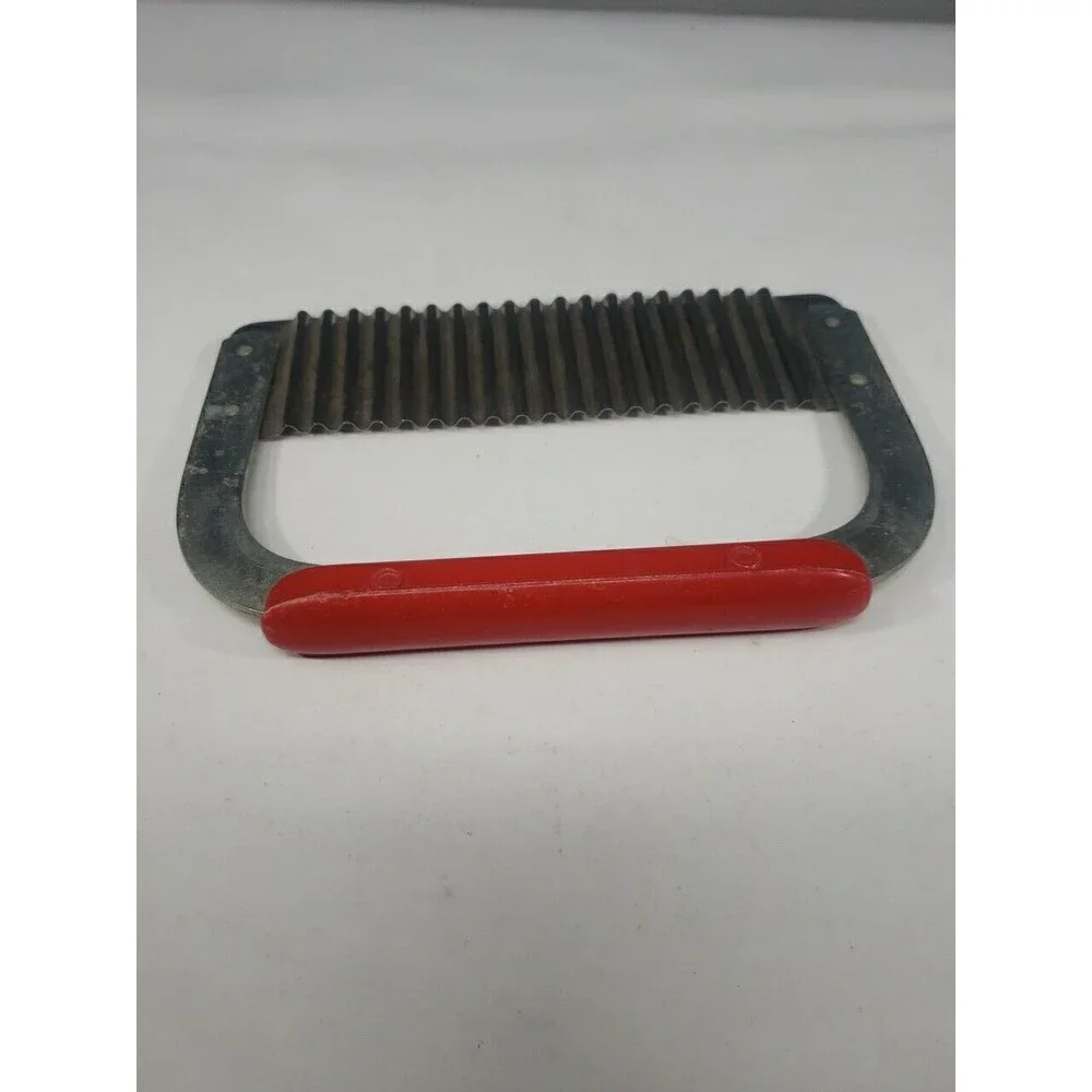 Vintage Huot Serrater Meat Tenderizer Red Plastic Handle Stainless Steel USA MCM